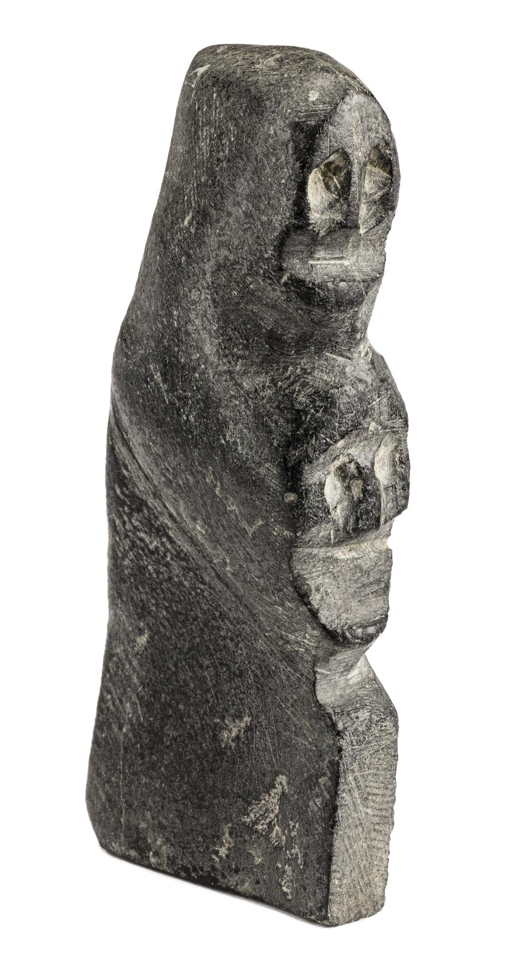 JOHN KAVIK, Inuit, Two Faces, c. 1973: JOHN KAVIK (1897-1993) KANGIQLINIQ (RANKIN INLET) Two Faces,c. 1973 stone, 3.5 x 1.625 x .75 in (9 x 4 x 2 cm) unsigned. Provenance Winnipeg Art Gallery Shop; Acquired from the above b