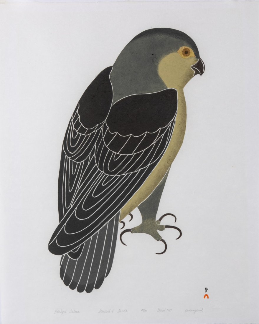 KANANGINAK POOTOOGOOK, INUIT, Watchful Falcon, 1982 (1 of 1)