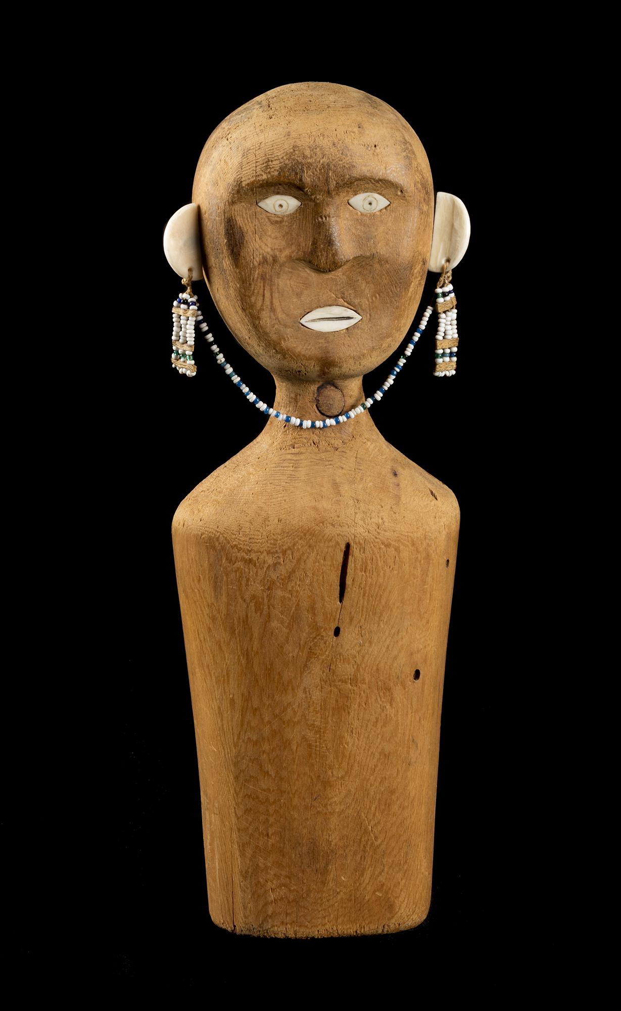 UNIDENTIFIED YUP’IK ARTIST, PROBABLY YUKON-KUSKOKWIM DELTA, ALASKA, Doll, third quarter 19th: UNIDENTIFIED YUPâ€™IK ARTIST, PROBABLY YUKON-KUSKOKWIM DELTA, ALASKA Doll, third quarter 19th century wood, walrus tusk, glass beads, twine, and skin, 11.25 x 4 x 1.75 in (28.6 x 10.2 x 4.4 cm), 