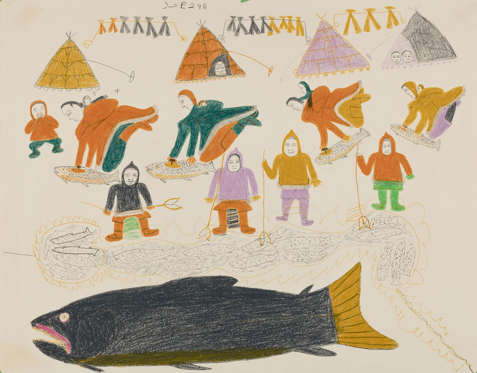 MARION TUU'LUQ, INUIT, Fishing Camp, 1973 (1 of 1)
