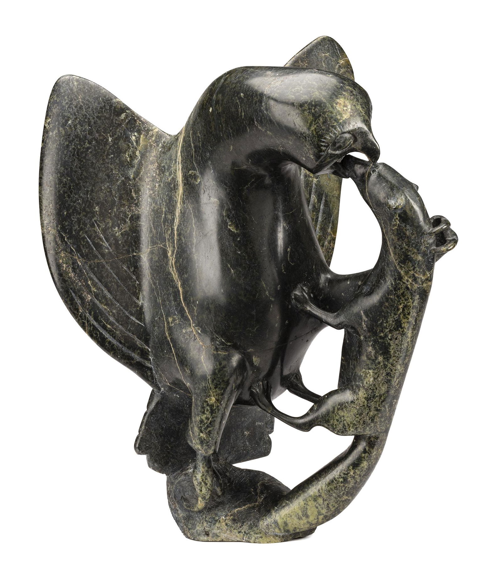 OSUITOK IPEELEE, INUIT, Owl and Ermine, 1980s (1 of 3)