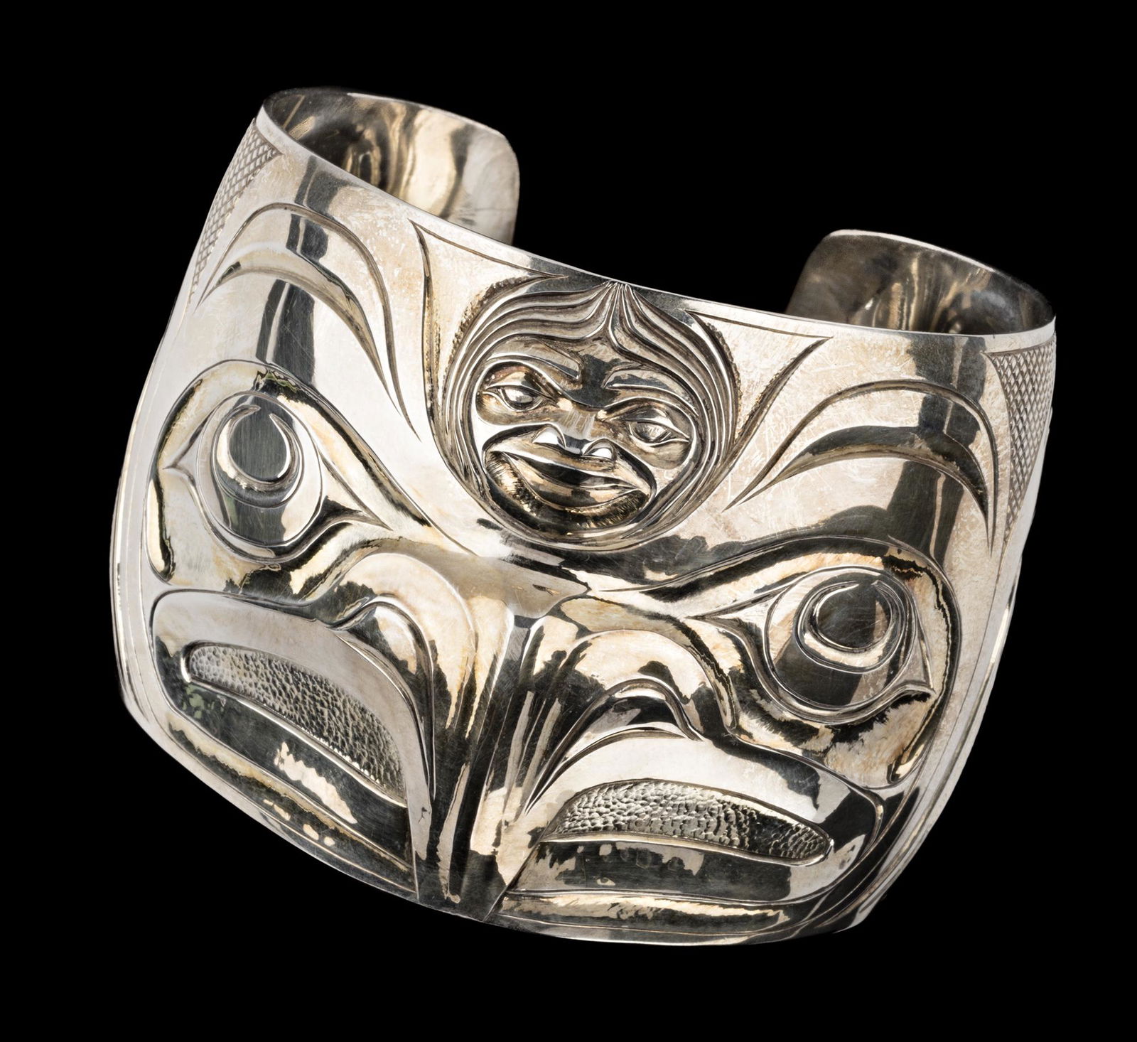 JESSE BRILLON, HAIDA / CREE, Eagle Cuff / Bangle Bracelet (1 of 3)