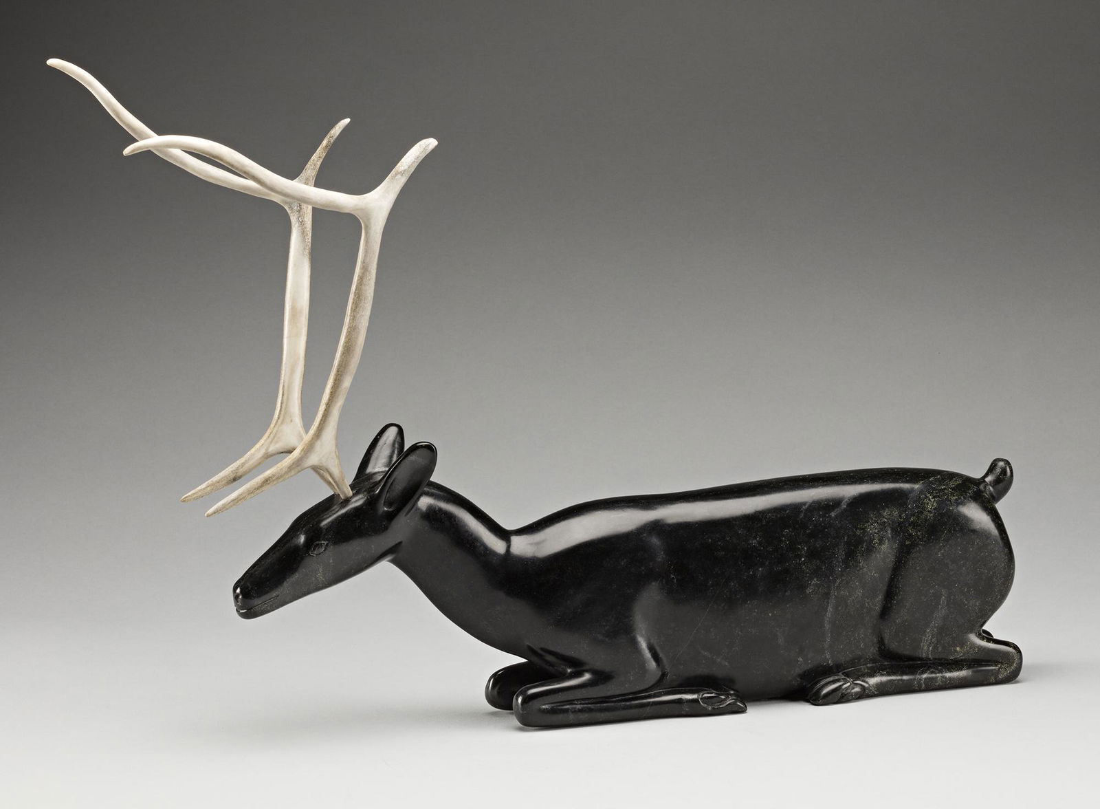 LUKTA QIATSUK, INUIT, Young Kneeling Caribou Calf, c. 1998 (1 of 5)