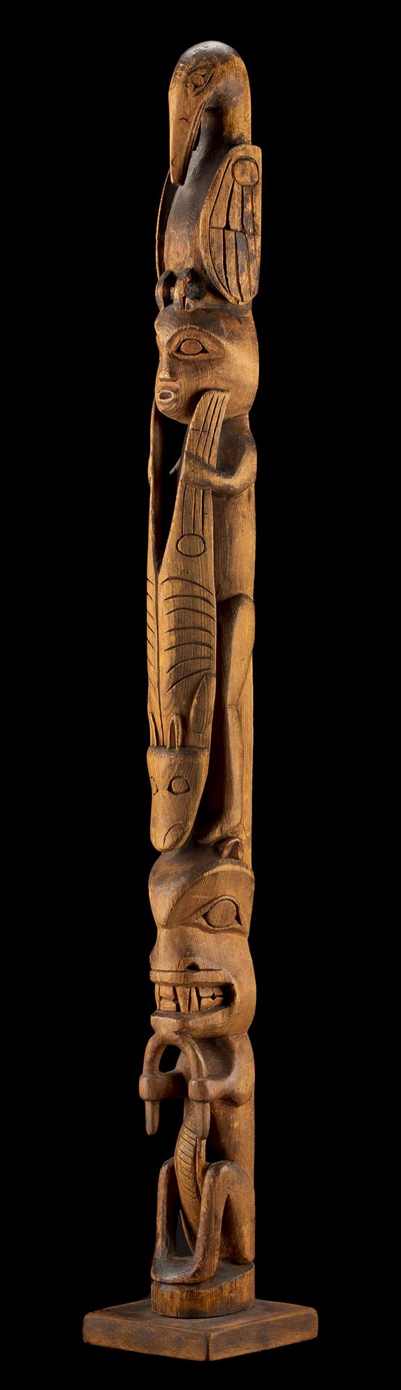 UNIDENTIFIED TLINGIT ARTIST, Model Totem Pole, c. 1900 (1 of 5)