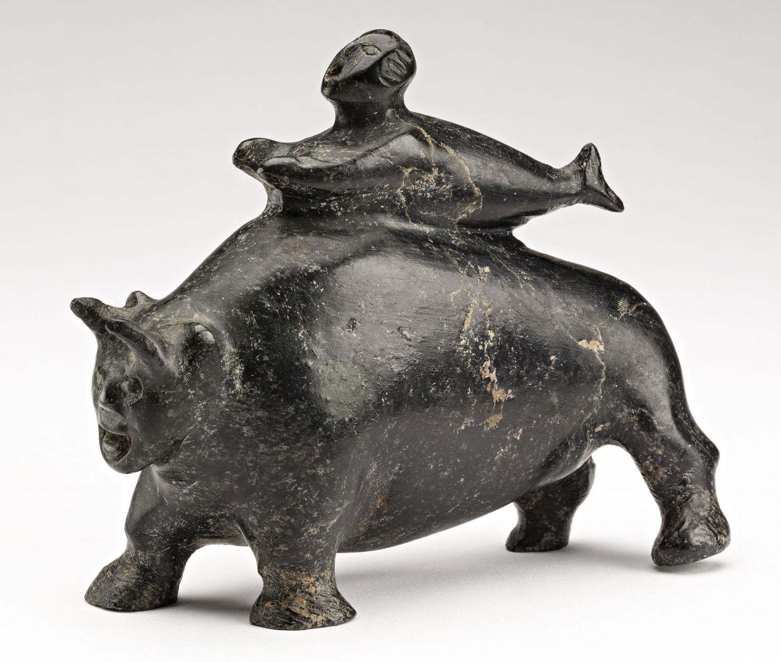 SALOMONIE JAW, INUIT, Fish Spirit and Muskox, 1965 (1 of 5)