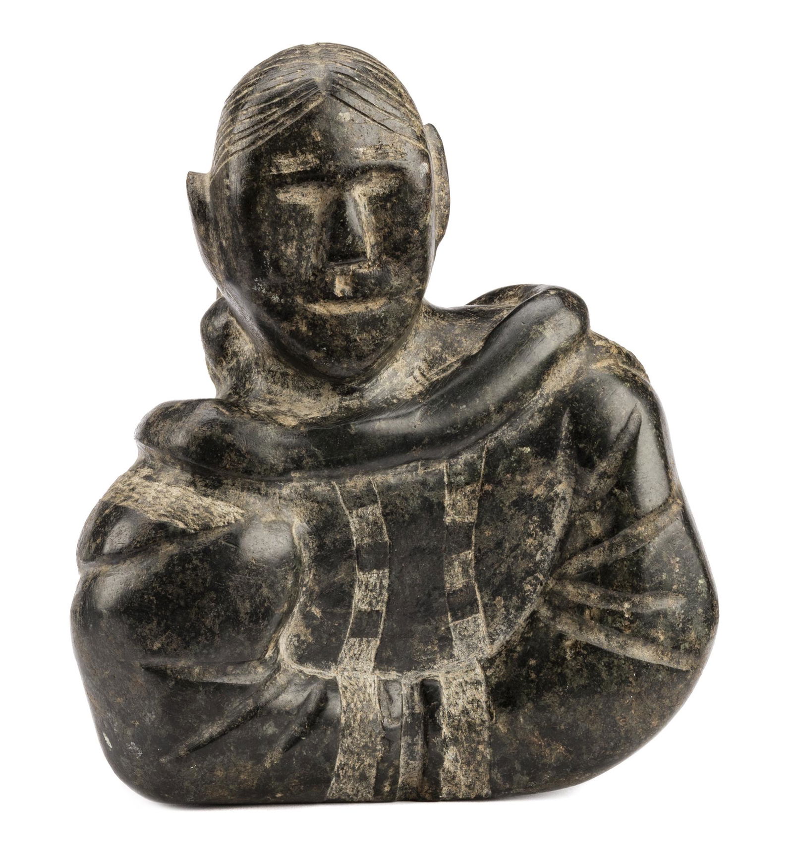 Possibly QAQAQ (KAKA) ASHOONA, INUIT, Bust of a Woman with Plaited Hair, c. 1952-54 (1 of 4)