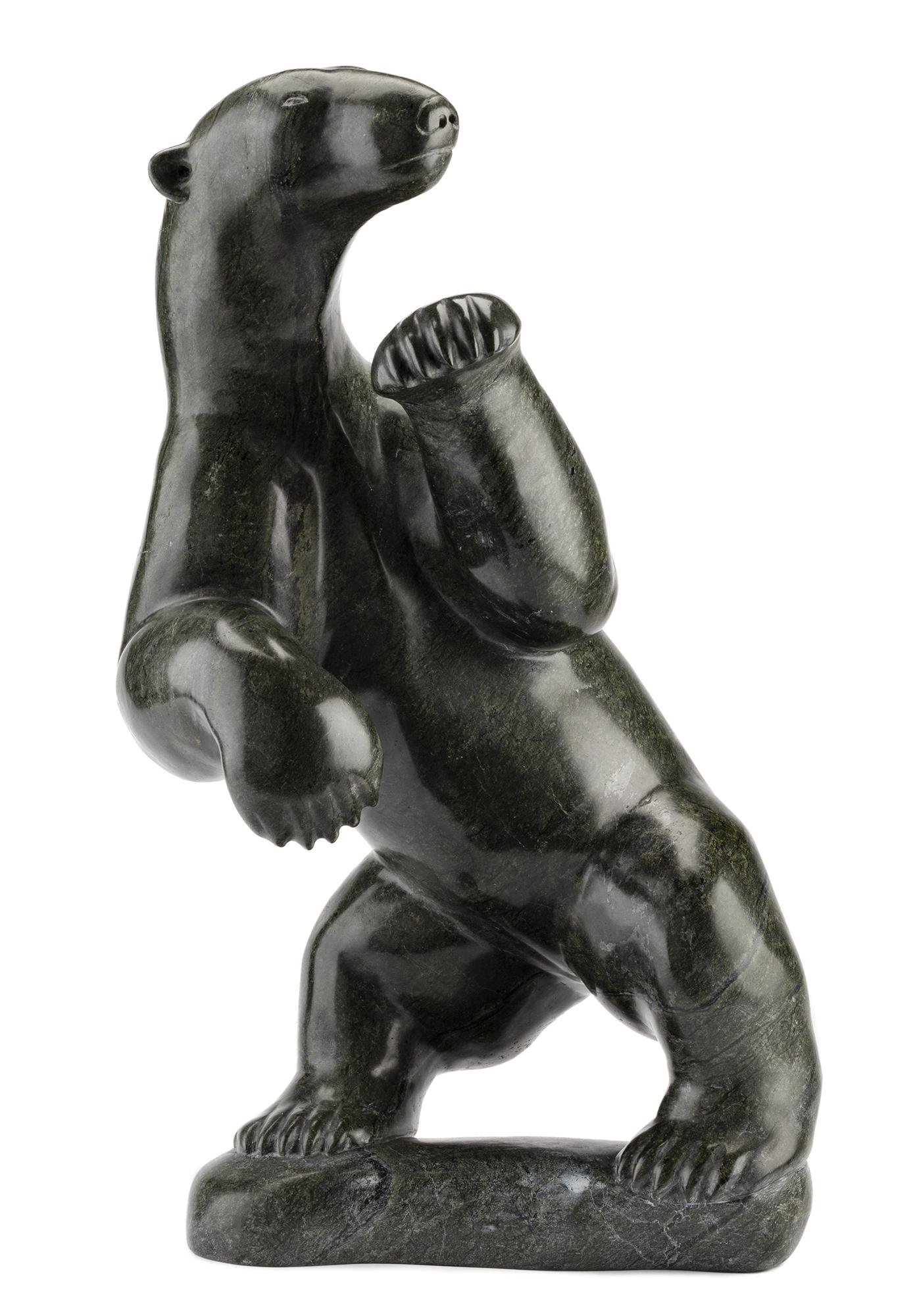 HENRY EVALUARDJUK, INUIT, Dancing Polar Bear, mid-late 1970s: Lot 11 HENRY EVALUARDJUK (1923-2007) IQALUIT (FROBISHER BAY) Dancing Polar Bear, mid-late 1970s stone, 19 x 10 x 9.25 in (48.3 x 25.4 x 23.5 cm) signed, "HENRY / ᐃᕙᓗ ᐊᔪ".