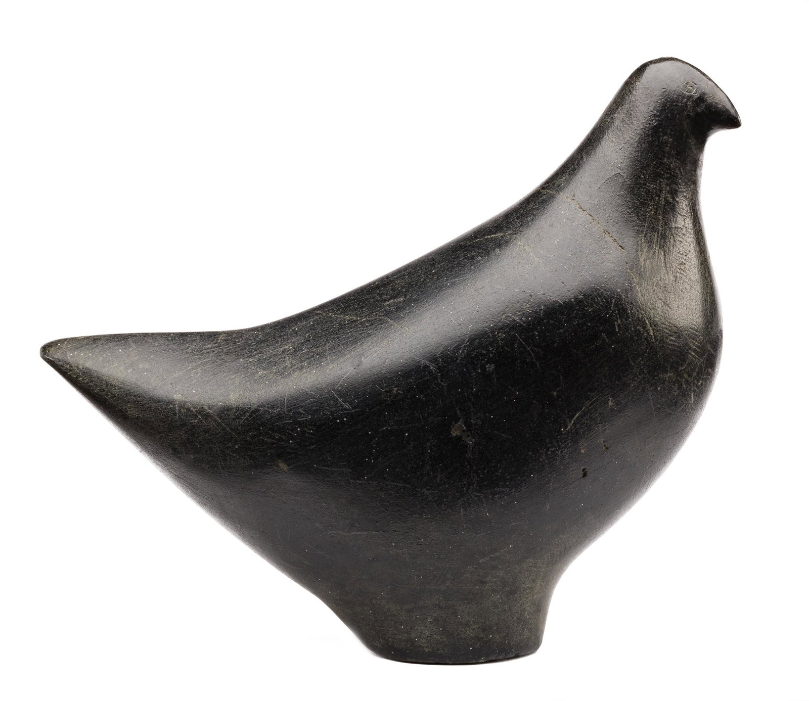GEORGE TATANNIQ, INUIT, Ptarmigan, early 1970s: Lot 78 GEORGE TATANNIQ (1910-1991) QAMANI’TUAQ (BAKER LAKE) Ptarmigan, early 1970s stone, 5.5 x 6.5 x 3.5 in (14 x 16.5 x 8.9 cm) signed, "ᑕᑕᓂ". Provenance Private Collection, 