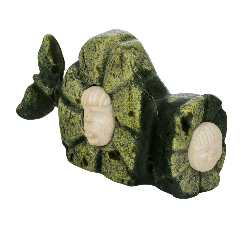 SETH PIJOGGE, Angakuk (Shaman), 2010: SETH PIJOGGE, NAIN, LABRADOR Angakuk (Shaman), 2010 stone and antler, 2.75 x 4.75 x 1.5 in (7 x 12.1 x 3.8 cm) signed, dated, inscribed, and titled, 'Seth Pijogge / 2010 / Nain, Lab / "Angakuk"'. Prov