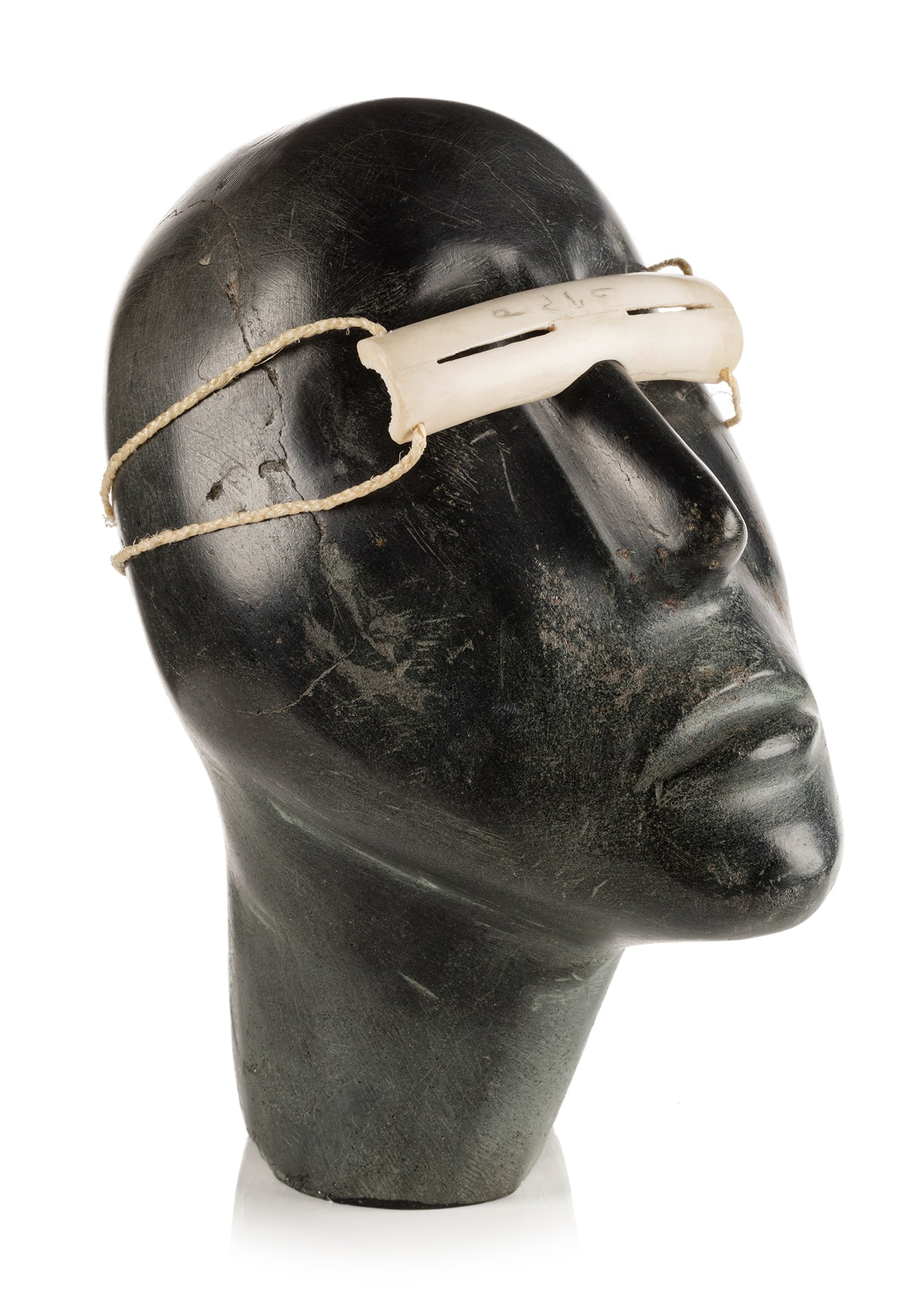 MOSES NAGYUGALIK, INUIT, Head of a Man Wearing Snow Goggles, 1968 (1 of 7)