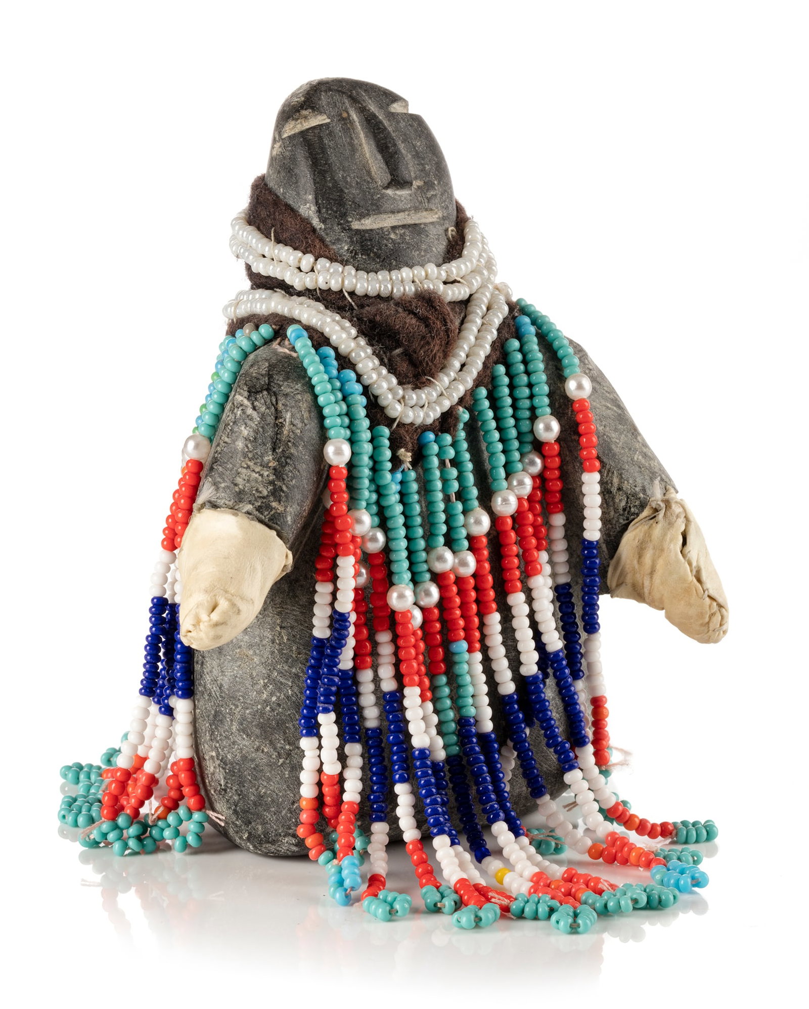 EVA TALOOKI ALIKTILUK, INUIT, Beaded Figure Wearing Mittens, c. 1980 (1 of 5)