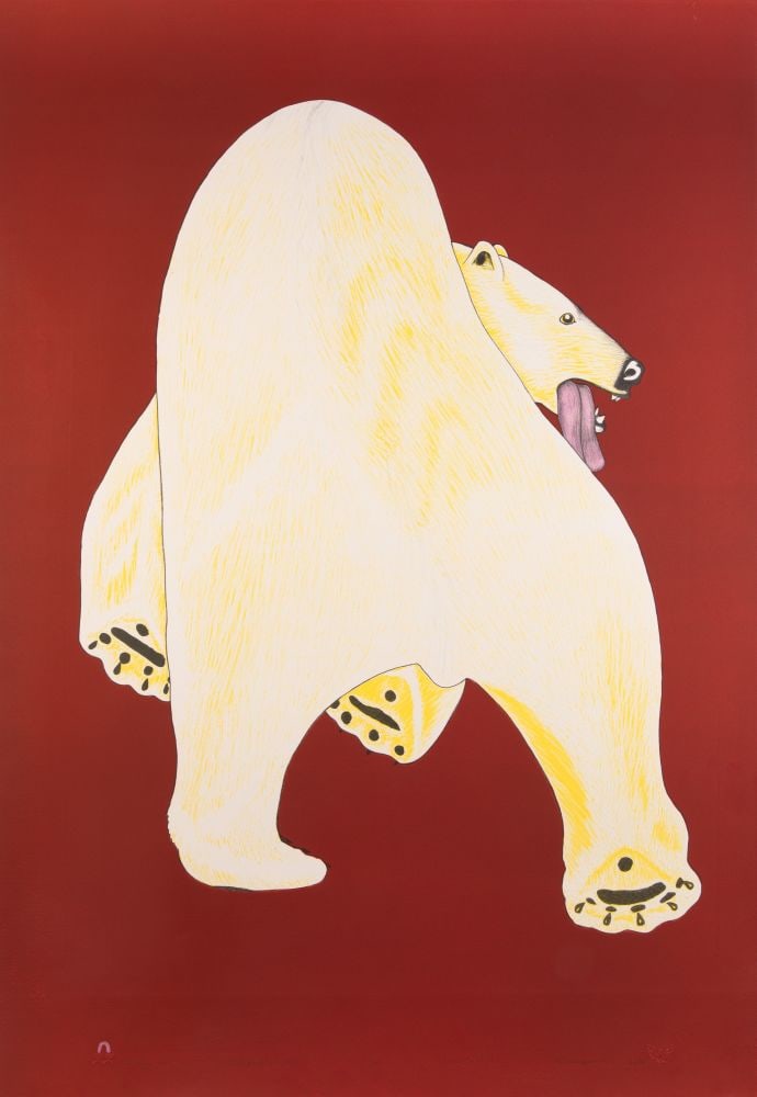KANANGINAK POOTOOGOOK, INUIT, Angujjuaq (Great Big Bear), 2003 #5: KANANGINAK POOTOOGOOK, R.C.A. (1935-2010) KINNGAIT (CAPE DORSET) Angujjuaq (Great Big Bear), 2003 #5 Printmaker: PITSEOLAK NIVIAQSI, R.C.A. (1947-2015) KINNGAIT (CAPE DORSET) lithograph and stencil, 4