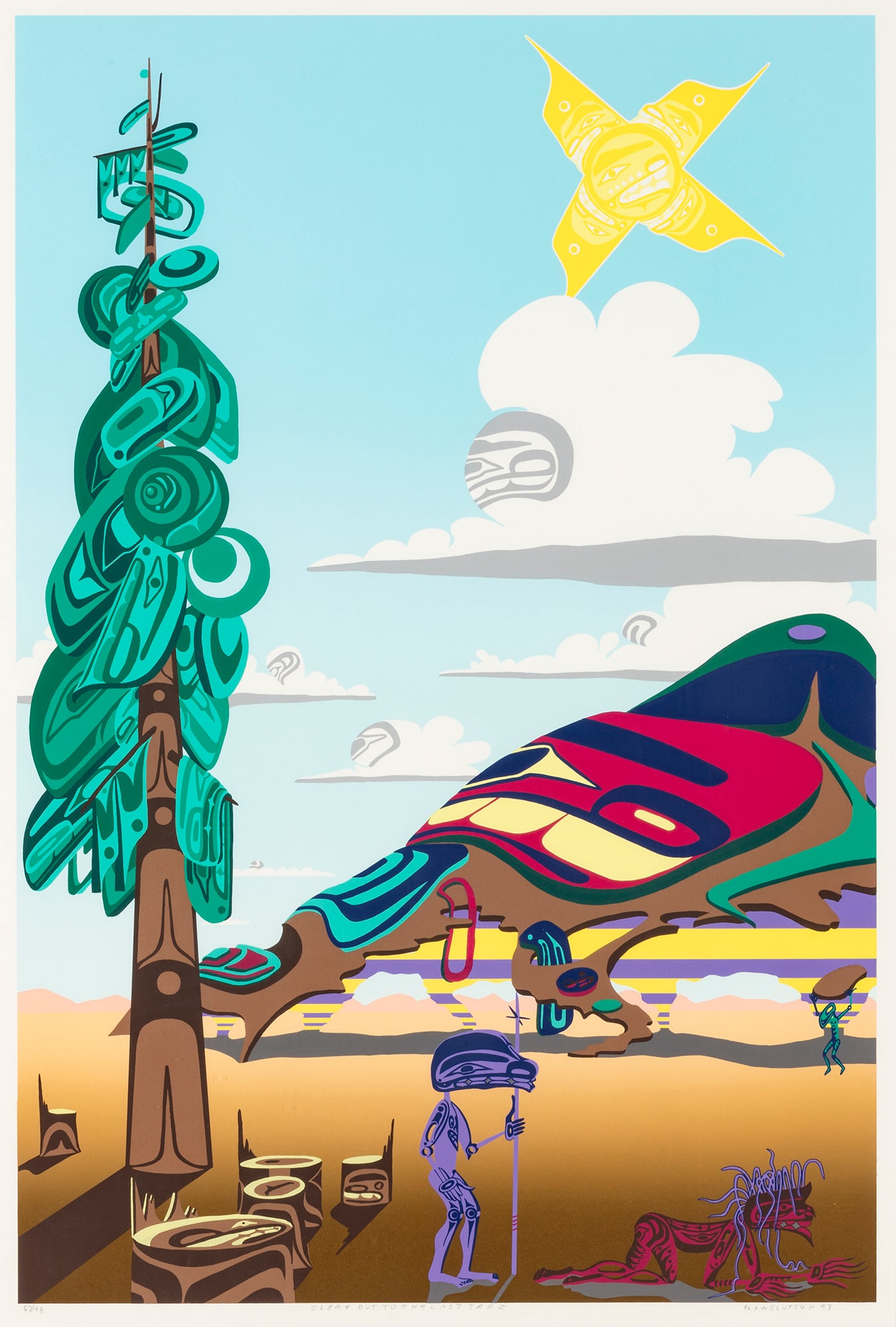 LAWRENCE PAUL YUXWELUPTUN,  COAST SALISH / OKANAGAN, COWICHAN / SYILX FIRST NATIONS, Clearcut to the (1 of 3)