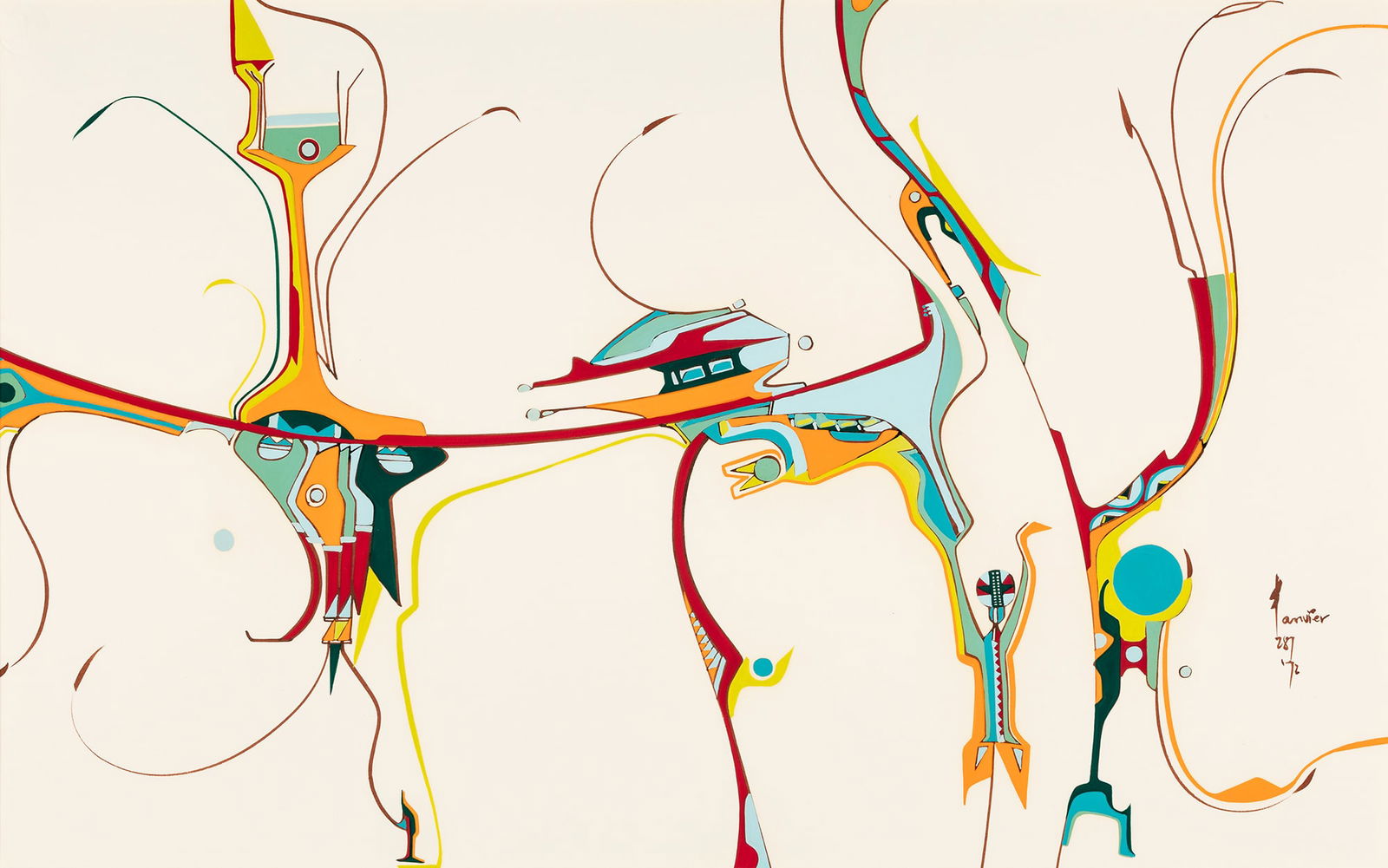 ALEX JANVIER, DENE SULINE AND SAULTEAUX, The Caller, 1972 (1 of 2)