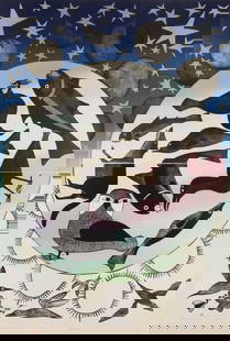 KENOJUAK ASHEVAK, INUIT, Siilavut, Nunavut (Our Environment, Our Land), 1999 (Special Release: KENOJUAK ASHEVAK, C.C., R.C.A. (1927-2013) KINNGAIT (CAPE DORSET) Siilavut, Nunavut (Our Environment, Our Land), 1999 (Special Release Printmaker: PITSEOLAK NIVIAQSI, R.C.A. (1947-2015) KINNGAIT