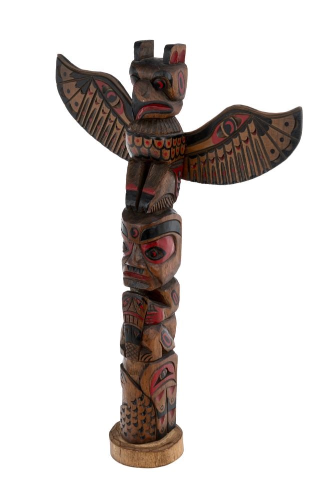 JIMMY JOHN, NORTHWEST COAST,  Model Totem Pole, 1950s (1 of 5)