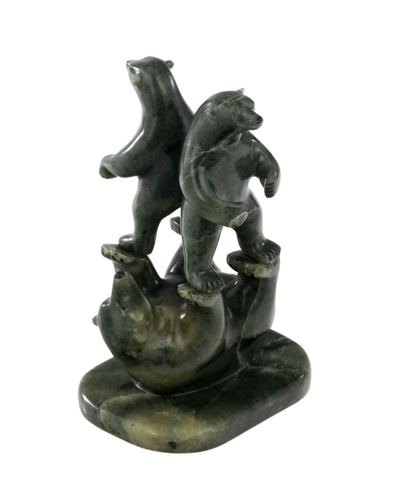 CHARLIE NAKASHOOK, INUIT, Acrobatic Bears, 1999 (1 of 4)