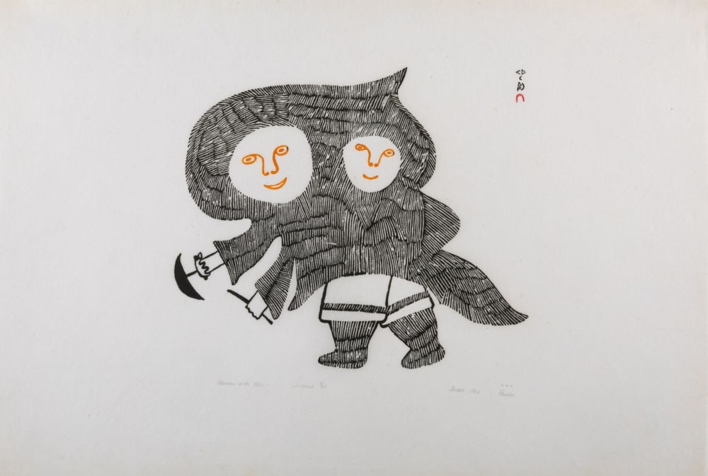 PAUTA SAILA, INUIT, Woman with Ulu, 1966 #42 (1 of 1)