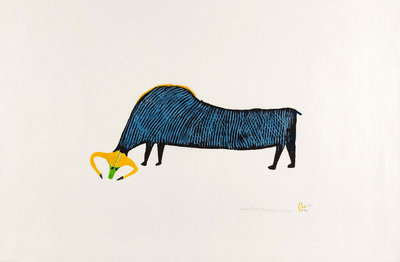 LUKE ANGUHADLUQ, INUIT, Muskox, 1977 #4 (1 of 1)