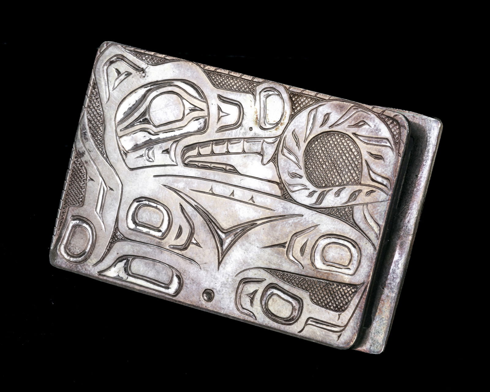 UNIDENTIFIED NORTHWEST COAST ARTST, Spirit Wolf Buckle, c. 1970s / 1980s (1 of 4)