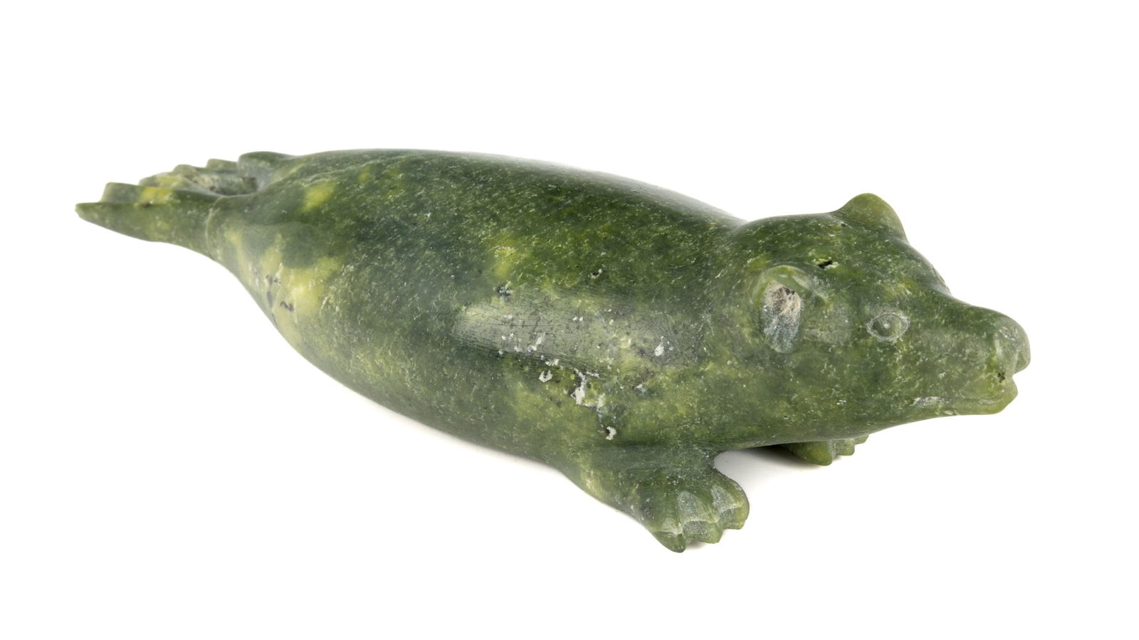 Attributed to ABRAHAM ETUNGAT, INUIT, Curious Creature: Seal-Bodied Figure with Dog’s Head, la (1 of 4)