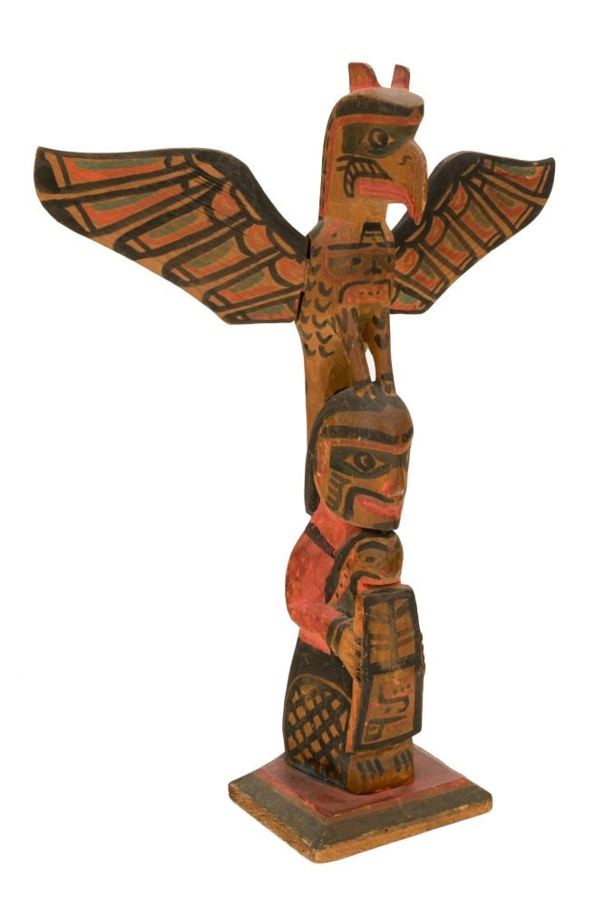 CHARLIE JAMES, FIRST NATIONS, Model Totem Pole, c. 1920s / 1930s (1 of 7)