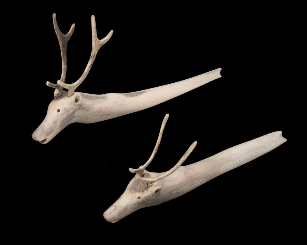 JACOB IRKOK, INUIT, Pair of Swimming Caribou, 2000s (1 of 3)
