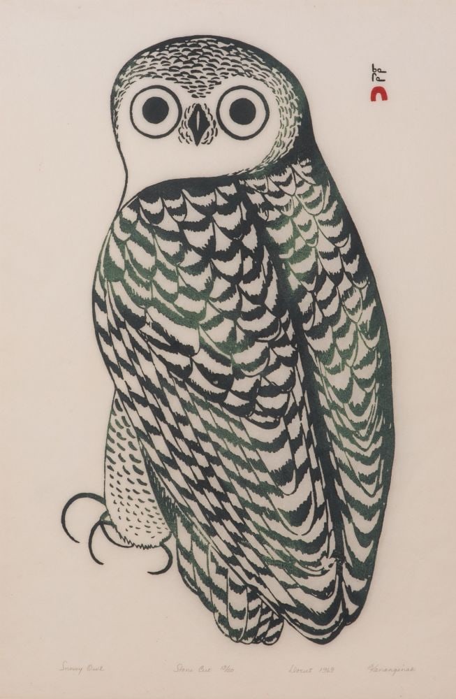KANANGINAK POOTOOGOOK, INUIT, Snowy Owl, 1969 #30 (1 of 2)