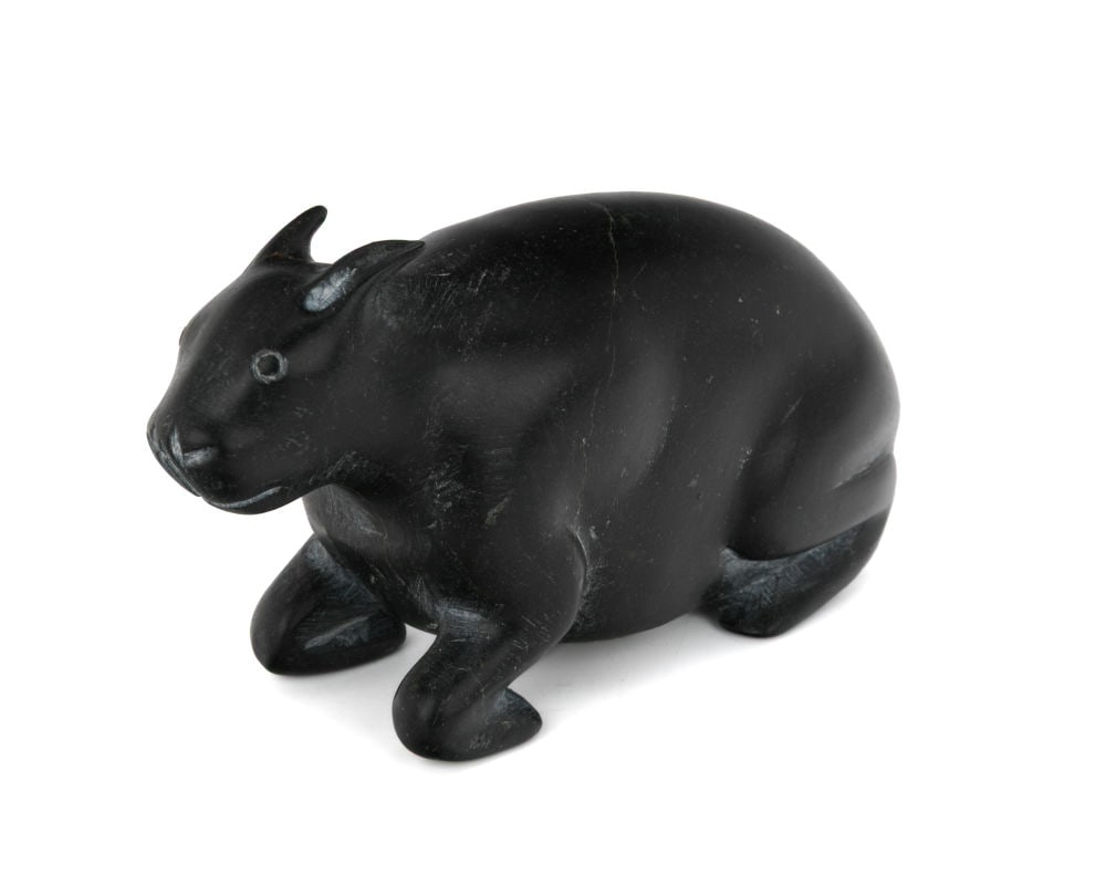 JOSEPHIE ACULIAK, INUIT, Curled Hare, Scenting Danger, 1960 (1 of 4)