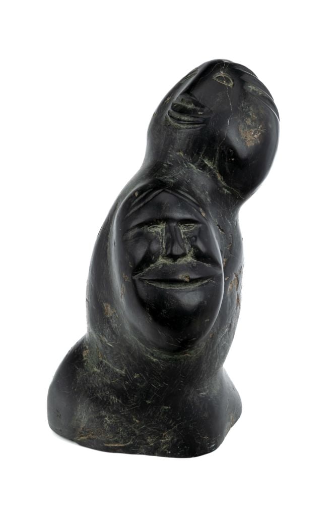 SILAS AITTAUQ (1933-2013), INUIT, Bust of Man and Woman (Portrait of the Artist and His Wife?), 1973 (1 of 5)