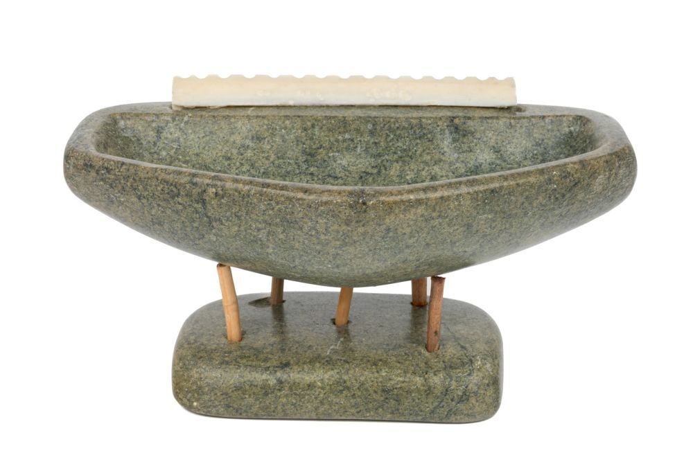 UNIDENTIFIED INUIT ARTIST, Model Qulliq (Kudlik) on Base, c. 1960 (1 of 6)