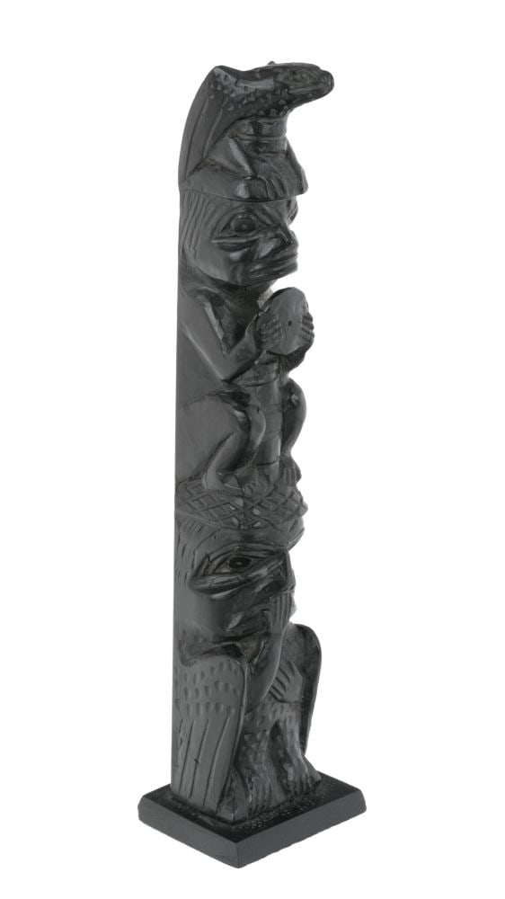 CAPTAIN ANDREW BROWN, FIRST NATIONS, HAIDA, Model Totem Pole, c. 1950s (1 of 4)
