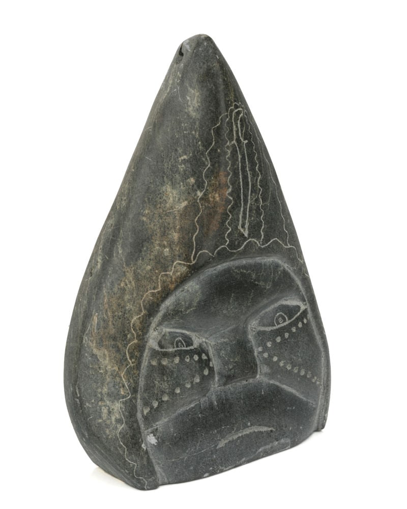 JOSIE PAMIUTU PAPIALUK, INUIT, Hooded Tattooed Face with Motifs of Arctic Animals and Dagger, c. 197 (1 of 4)