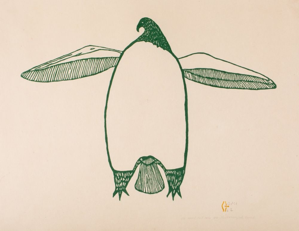 LUKE IKSIKTAARYUK, INUIT, The Great Owl, 1973 #33 (1 of 1)