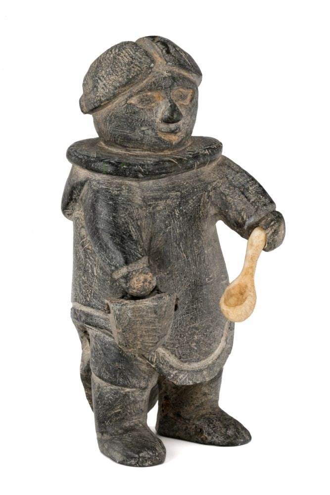 JOE TALIRUNILI, INUIT, Standing Woman with Pail and Scoop, mid-late 1960s (1 of 5)