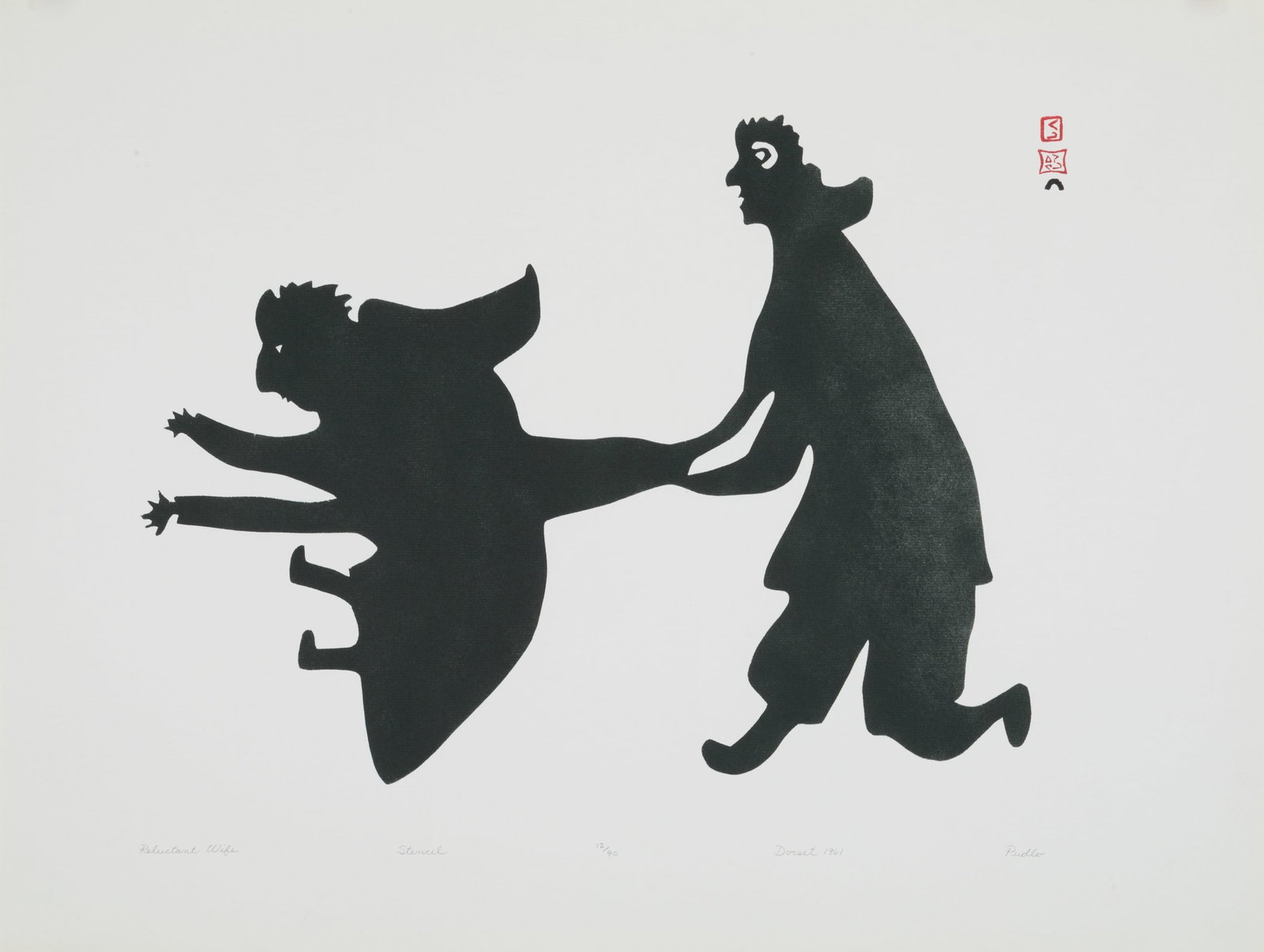 PUDLO PUDLAT, INUIT, Reluctant Wife,1961 (2002 #2) (1 of 1)