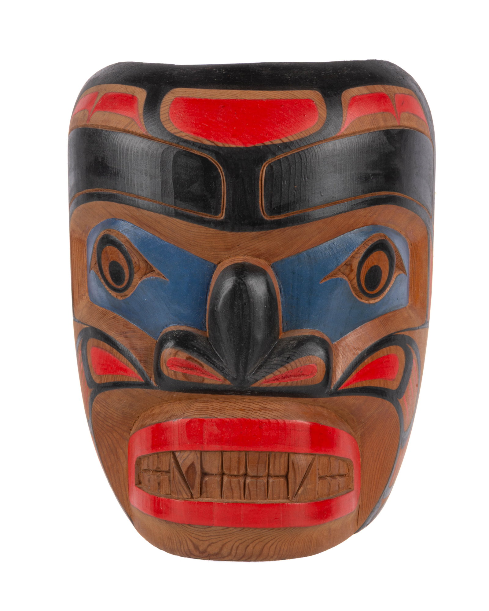 OSCAR (OZZI / OZZIE) MATILPI (1933-1999) KWAKWA̱KA̱ʼWAKW, Sea Monster Mask: OSCAR (OZZI / OZZIE) MATILPI (1933-1999) KWAKWA̱KA̱ʼWAKW, Sea Monster Mask, ,cedar wood and paint, 9 x 7.5 x 4.25 in (22.9 x 19.1 x 10.8 cm) signed and titled, 'Ozzie / Matilpi / "SEA M
