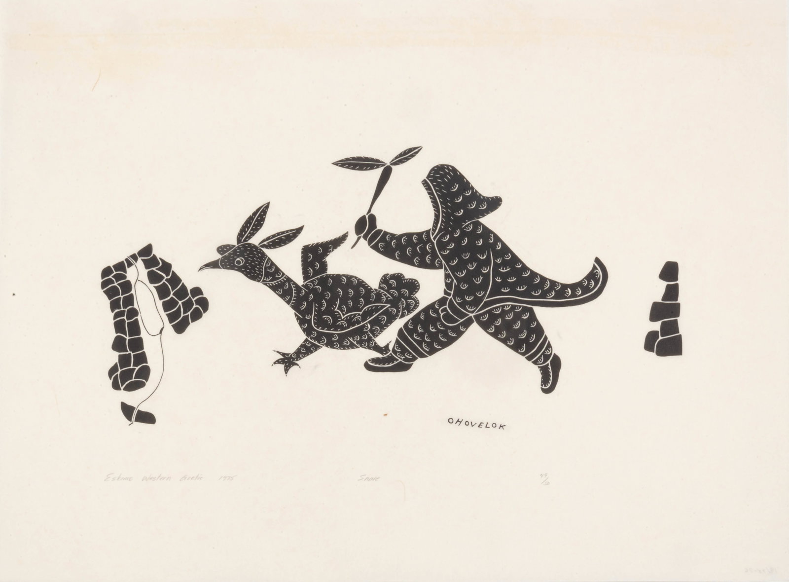 MONA OHOVELUK KUNEYUNA, INUIT, Snare, 1975 (1975/6 #19) (1 of 1)