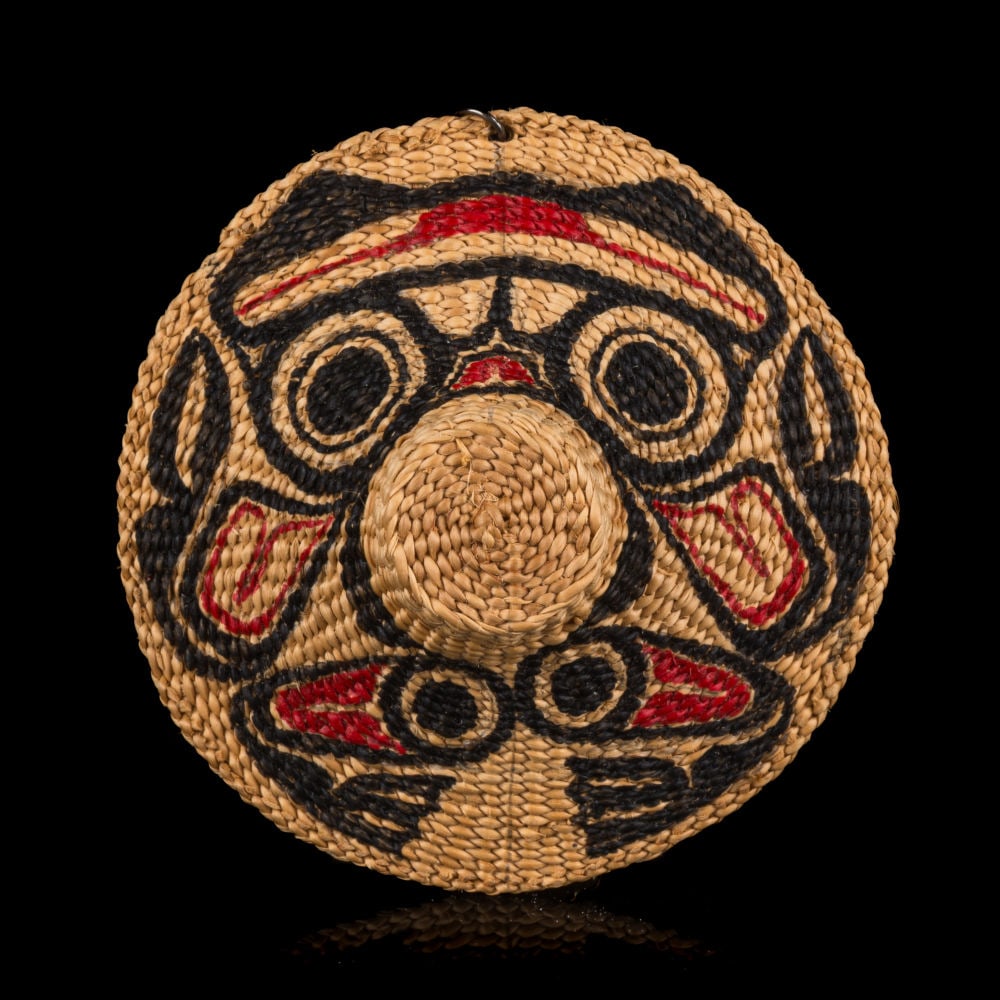 PRIMROSE ADAMS & ALFRED ADAMS, HAIDA, Miniature Pendant Painted Frog Hat, c. 1990 (1 of 4)
