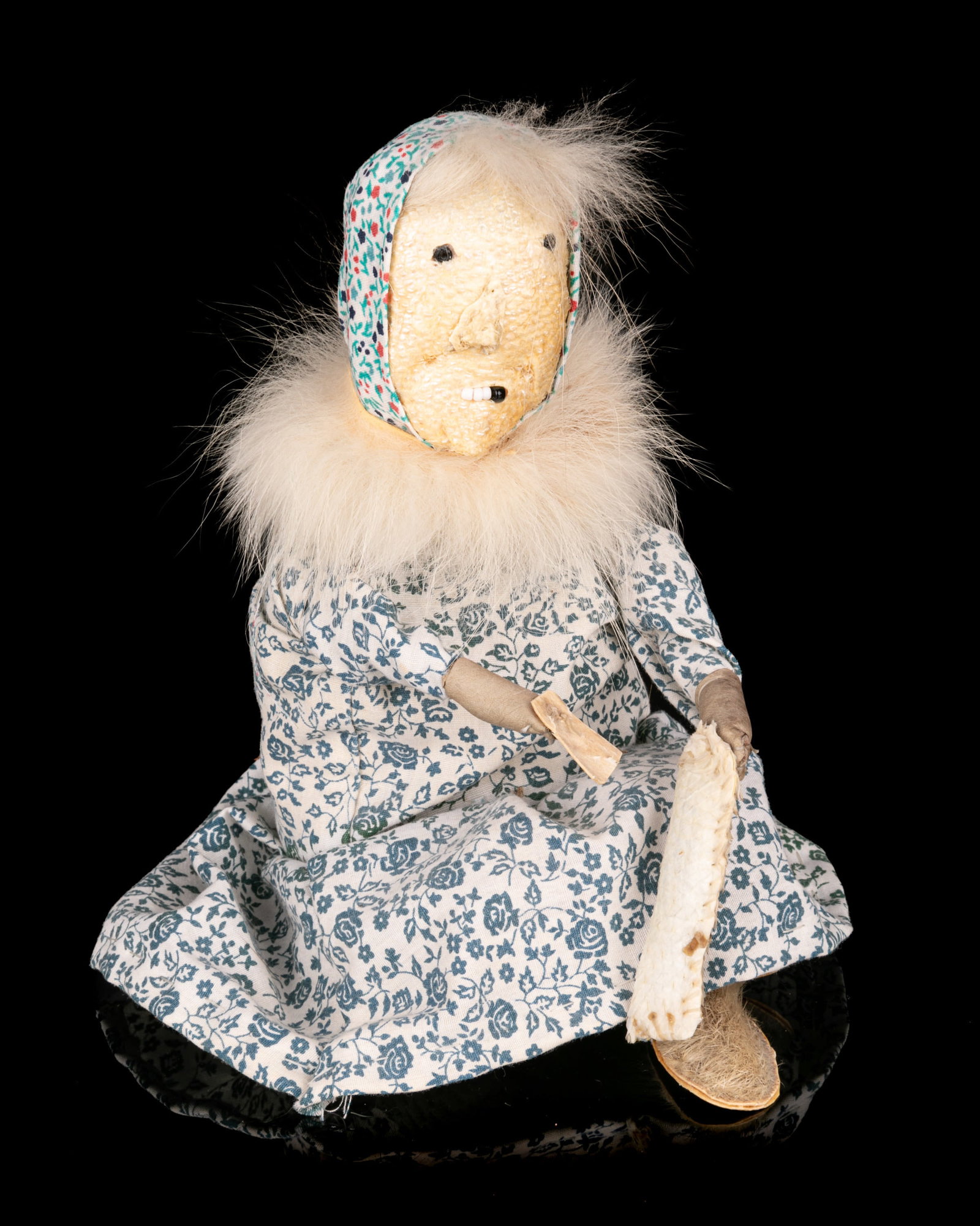 ROSALIE PANIYAK, INUIT, Woman Flensing a Salmon, 1990s / 2000s (1 of 6)