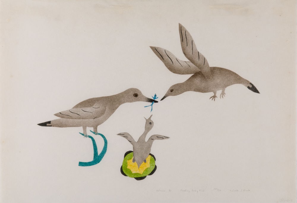 HELEN KALVAK, INUIT, Feeding Baby Bird, 1980/1 #8 (1 of 1)