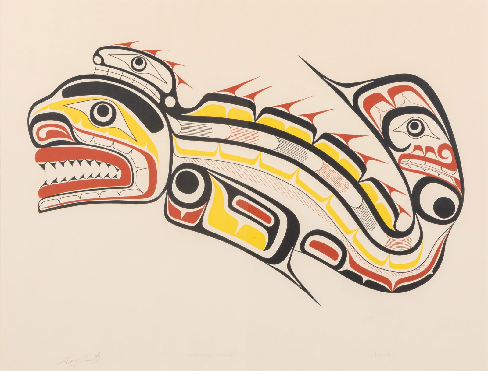 TONY HUNT, KWAKWA?KA??WAKW, Kwakiutl Sculpin, 1973 (1 of 3)