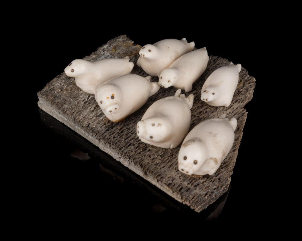 Possibly TIVI ILISITUK, INUIT, Colony of Seals and Pups, c. 1960 (1 of 4)