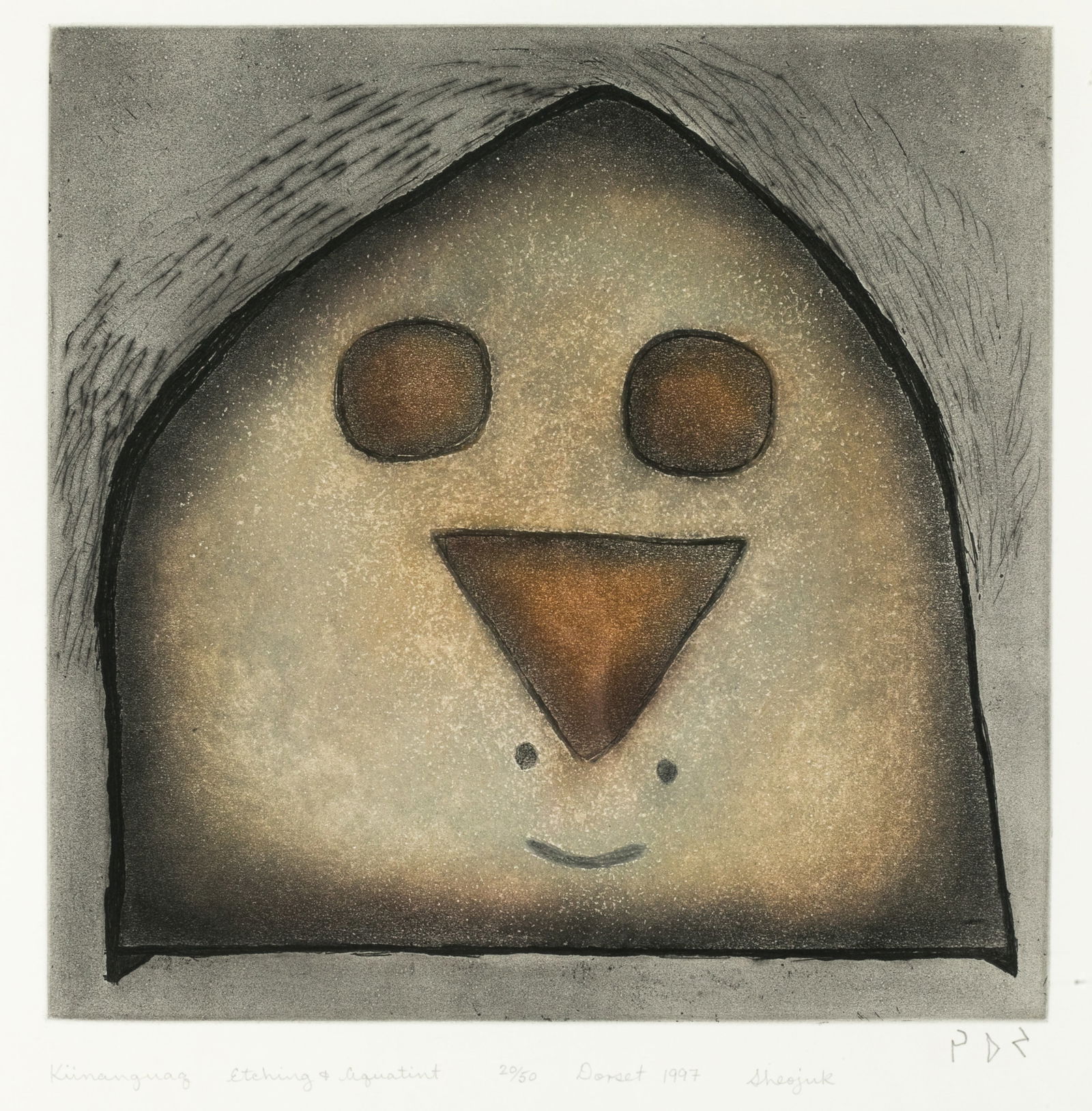 SHEOJUK ETIDLOOIE, INUIT, Kiinanguaq (Like a Face), 1997 #32 (1 of 3)