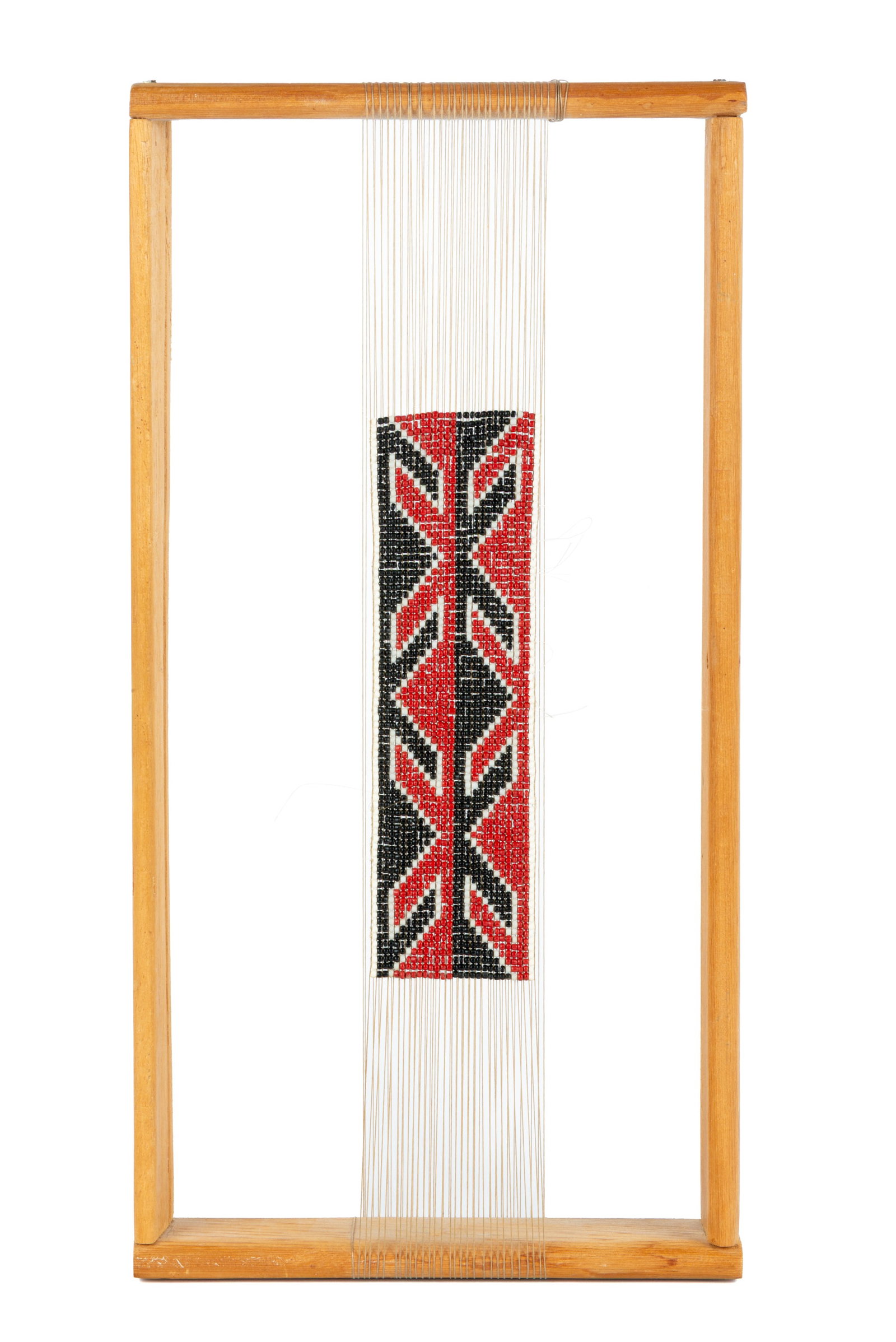 UNIDENTIFIED ARTIST, PROBABLY NORTHERN PLAINS, Beadwork Sampler with Alternating X or Chevron Motif, (1 of 5)