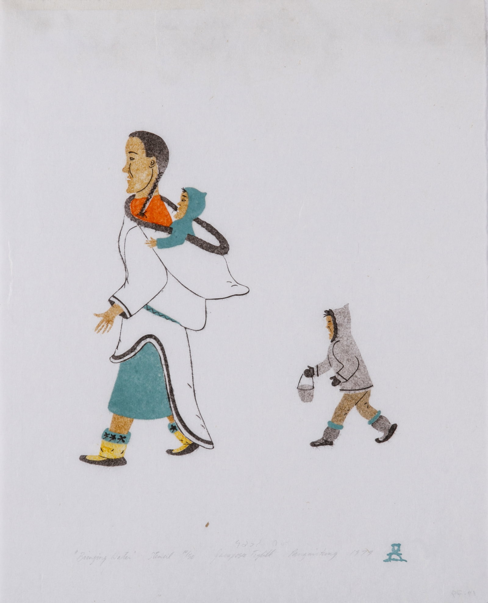 JACOPOSIE TIGLIK, INUIT, Bringing Water, 1979 #19 (1 of 1)