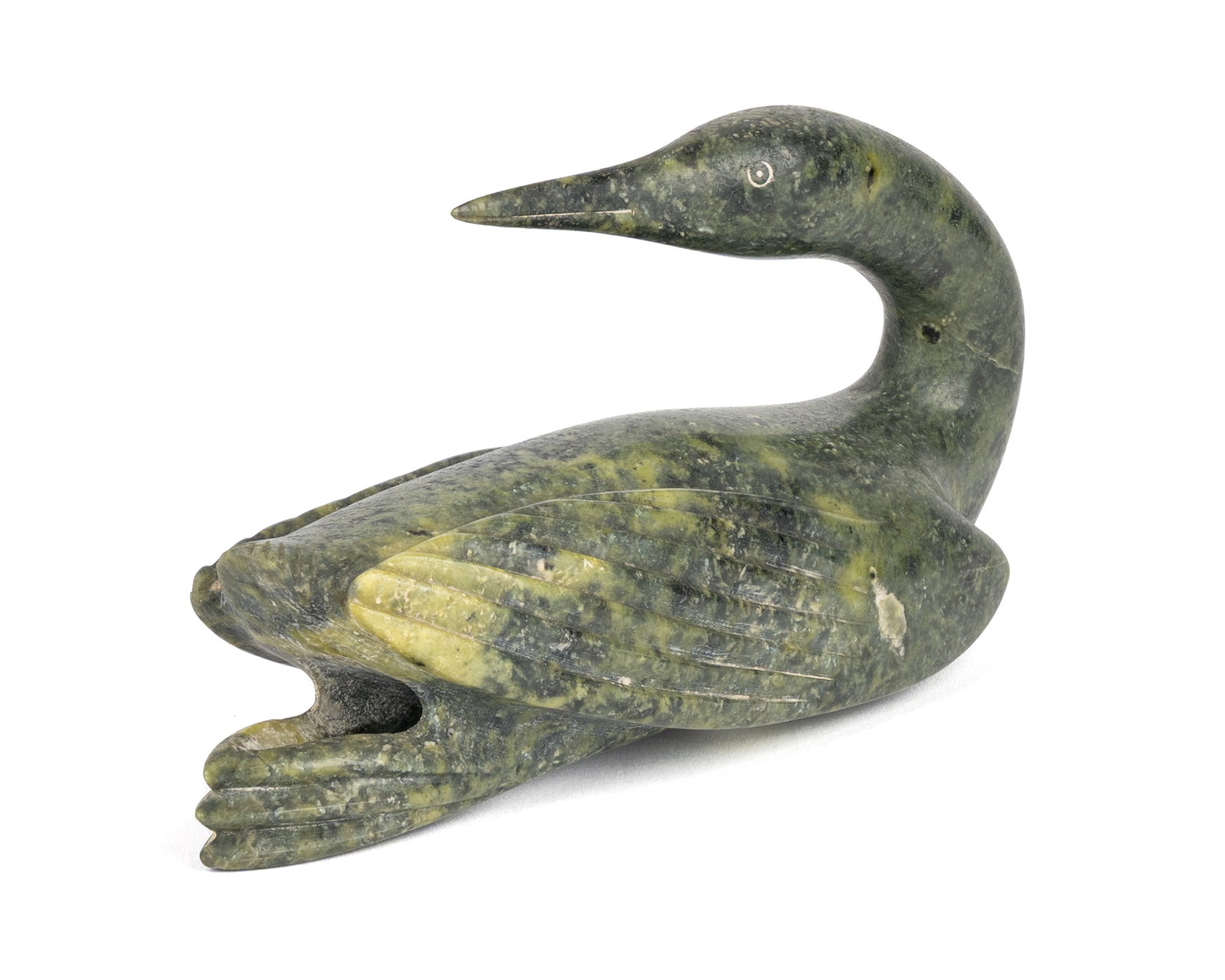 SHEOKJUK OQUTAQ, INUIT, Swimming Loon, Looking Back, c. 1970 (1 of 5)