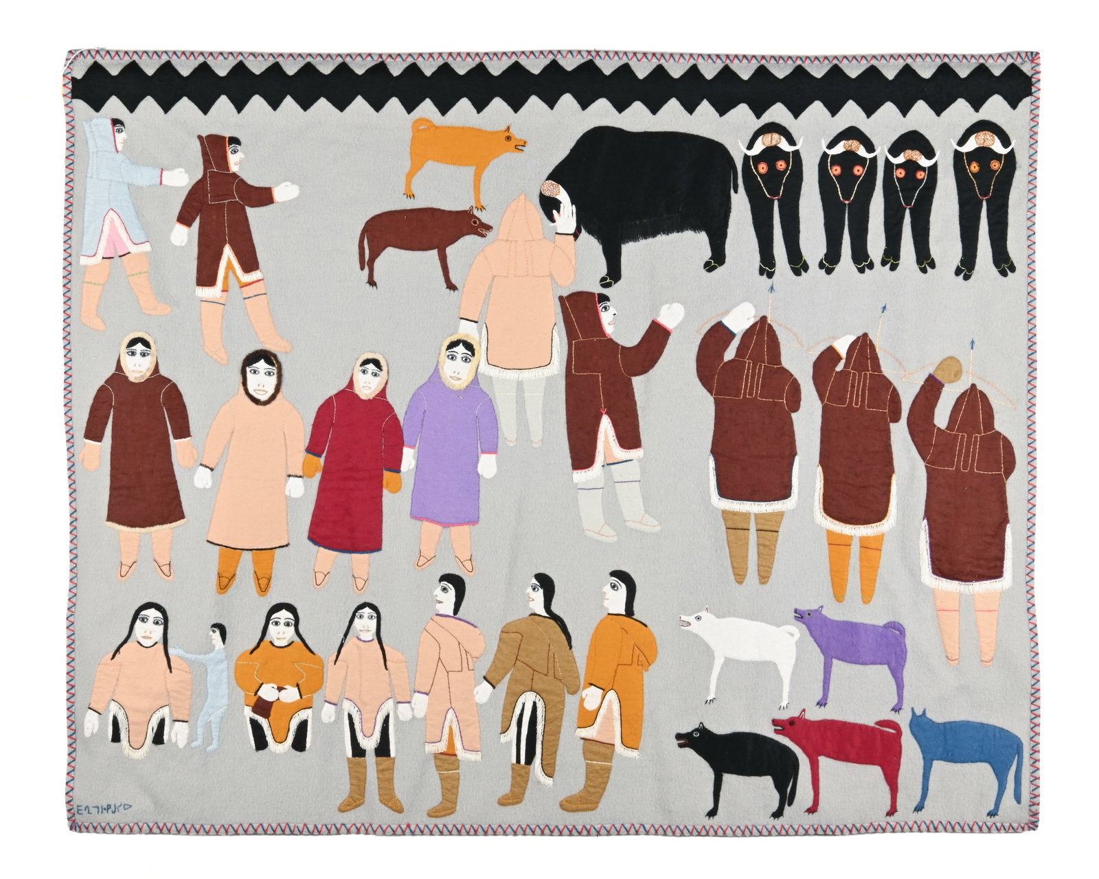 JANET KIGUSIUQ, INUIT, Muskox Hunt, 1993 (1 of 6)