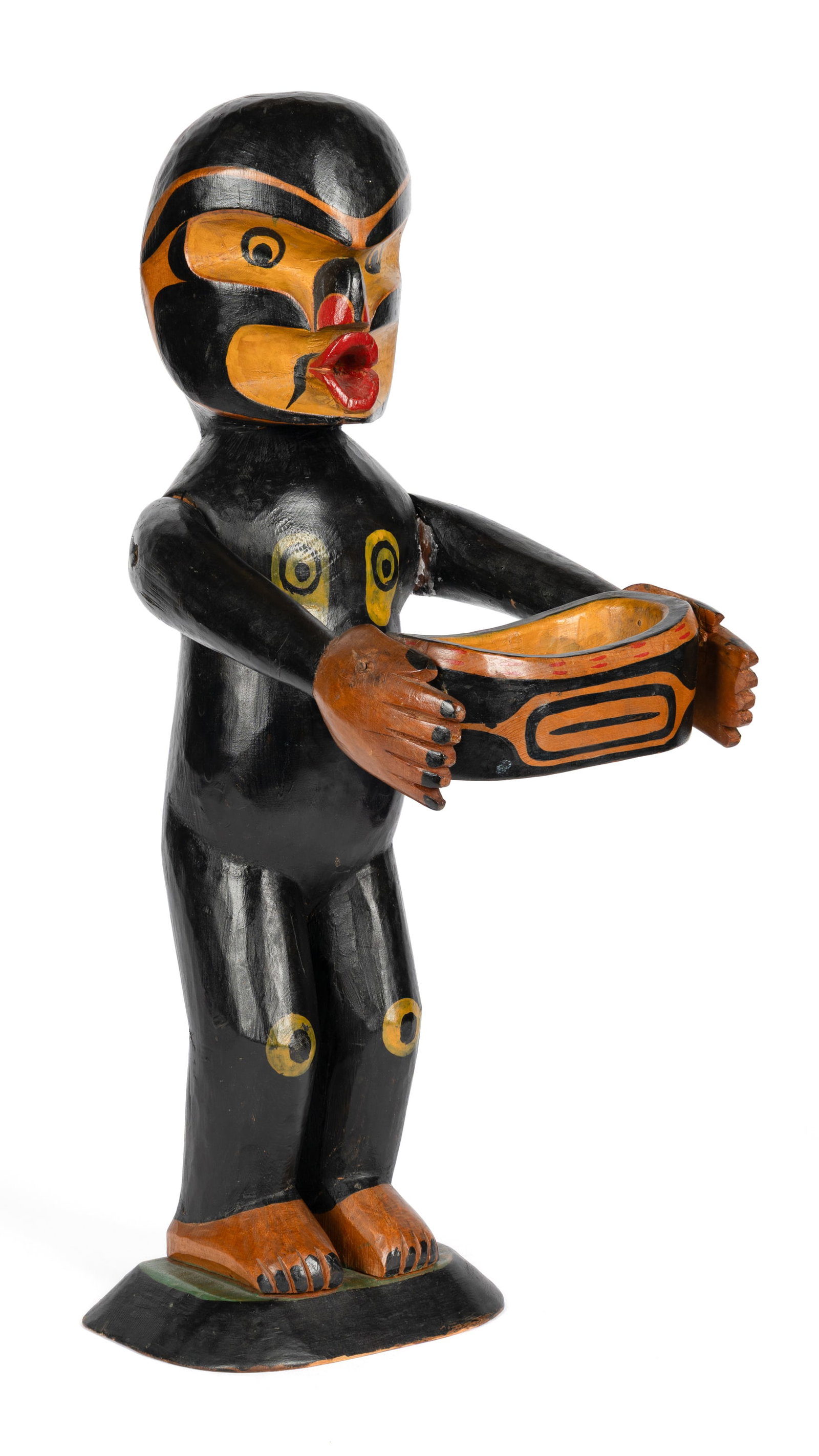 NAKAṔANKAM MUNGO MARTIN, FIRST NATIONS, Dzunuḵ̓wa (Wild Woman) Figure with (1 of 8)