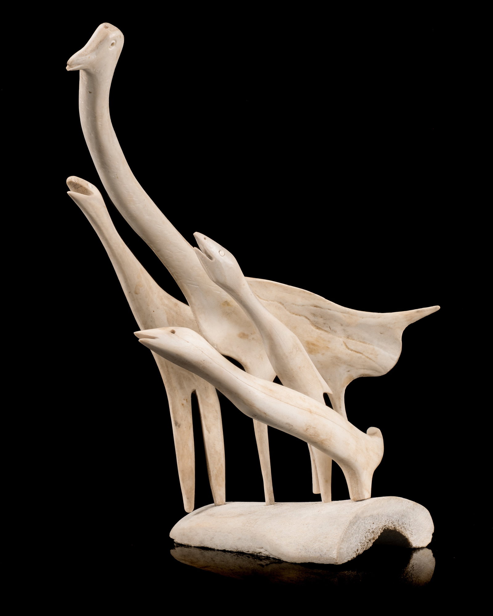 Attributed to JOHNNY KAHAGRENIK, INUIT, Four Birds on Base, c. 1970 (1 of 7)
